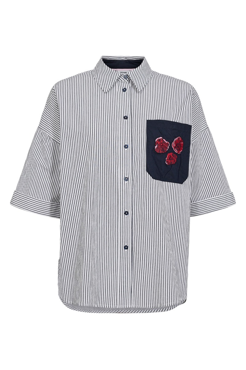 Nümph - Skjorte - NU Tillie SS Shirt - Dark Sapphire