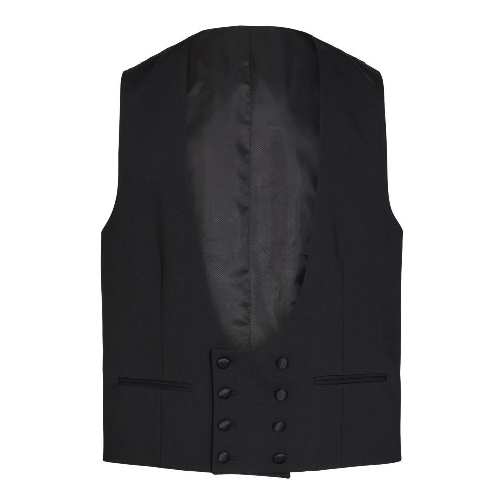 Elegant Sort Kjole med Hvid Vest til Festlige Begivenheder!