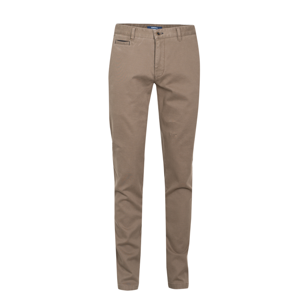 Elegant Lys Brun Lærredsbukser – Fitted Stil Tilbud!