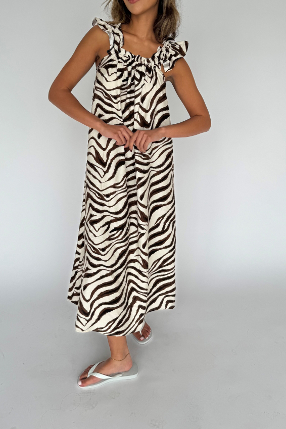 Continue - Kjole - Sasha Zebra Dress - Zebra