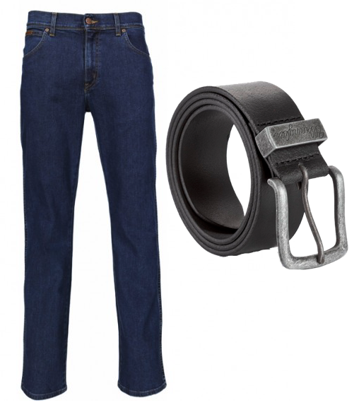 Wrangler Texas Stretch Jeans med Læderbælte – Fantastisk Tilbud!
