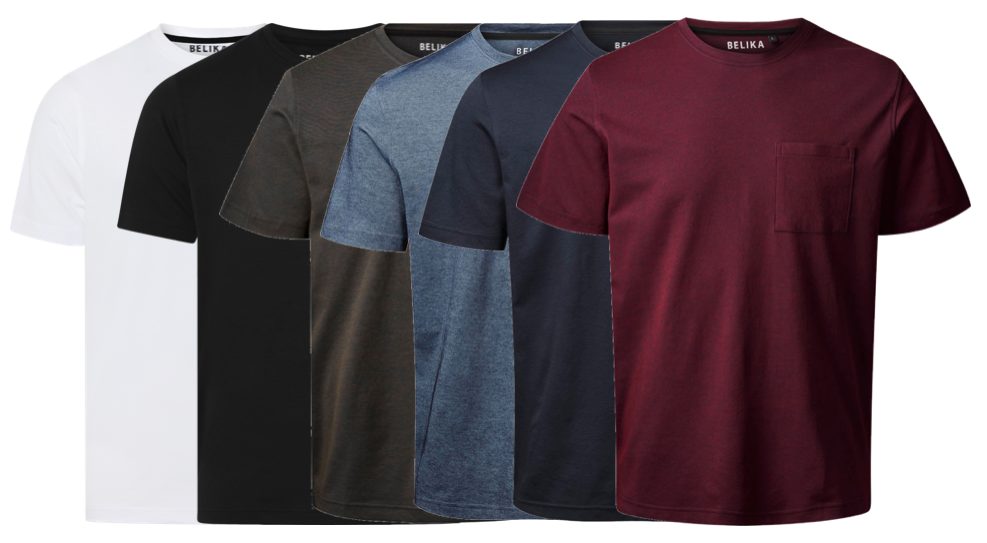 Belika 6-pak T-shirts med lomme – Stilfulde nuancer!