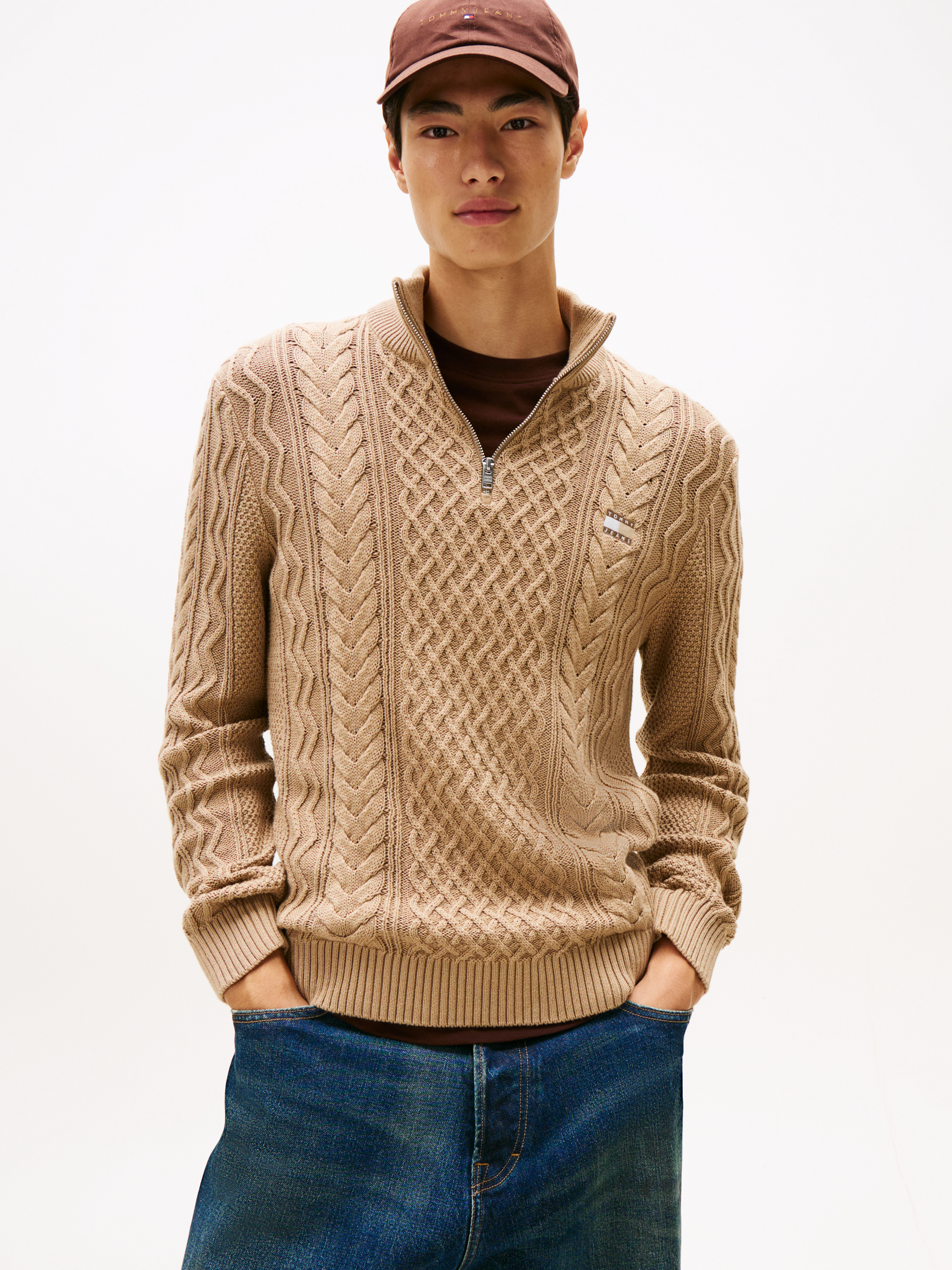 Tommy Hilfiger Økologisk Bomulds Half Zip Strik – Must-Have!